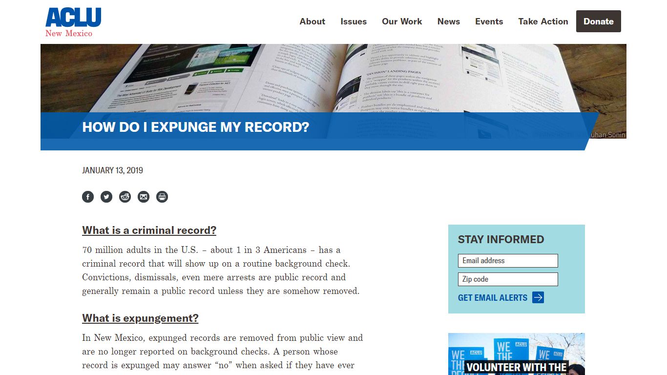 How do I expunge my record? | ACLU of New Mexico